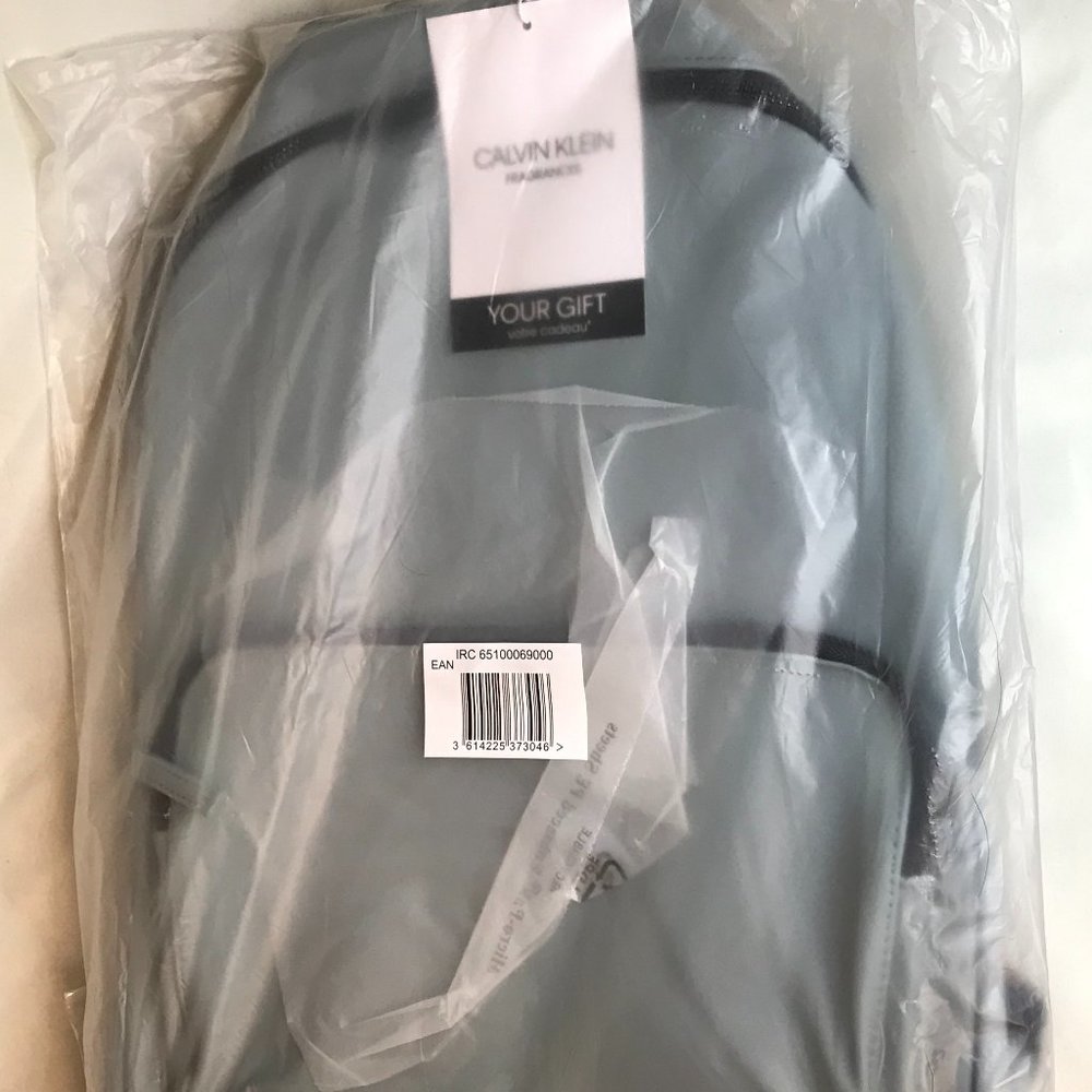 CALVIN KLEIN fragrances Silver Grey Black backpack